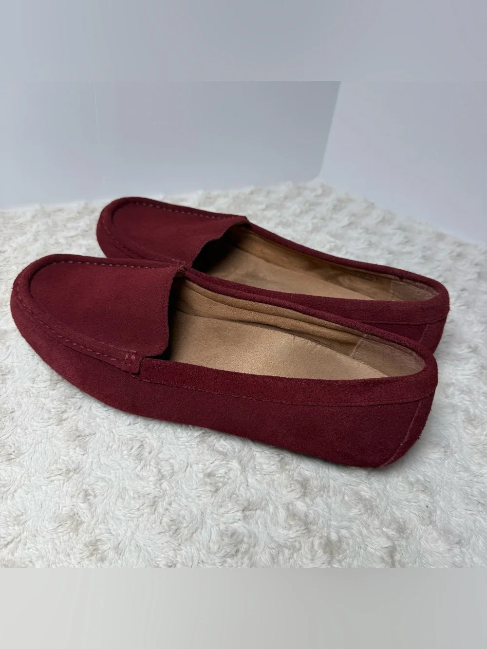 Vionic Women's Burgundy Suede Slip-On Loafers - Picture 6 of 8